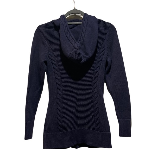 📚Athleta • Navy Hooded Zip Knit Cashmere Blend Jacket - Sz XS - Picture 2 of 5